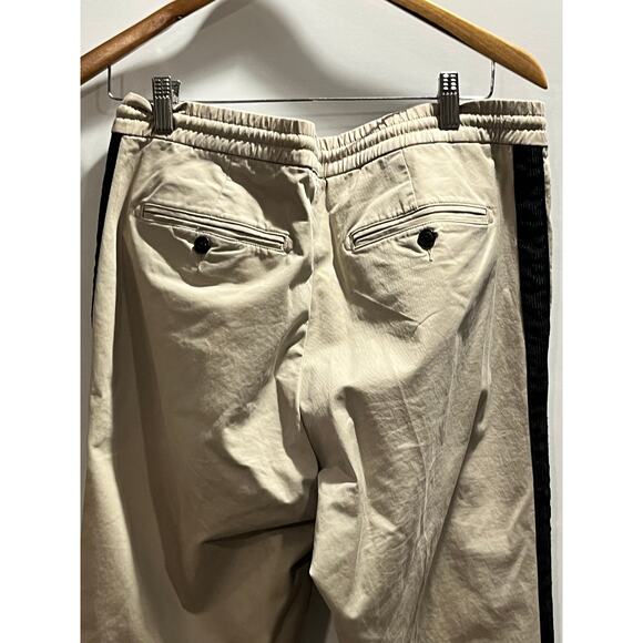 Todd Snyder NY Designer Drawstring‎ Chino Trouser Pants Stone Beige Stripe Lg - Picture 6 of 9